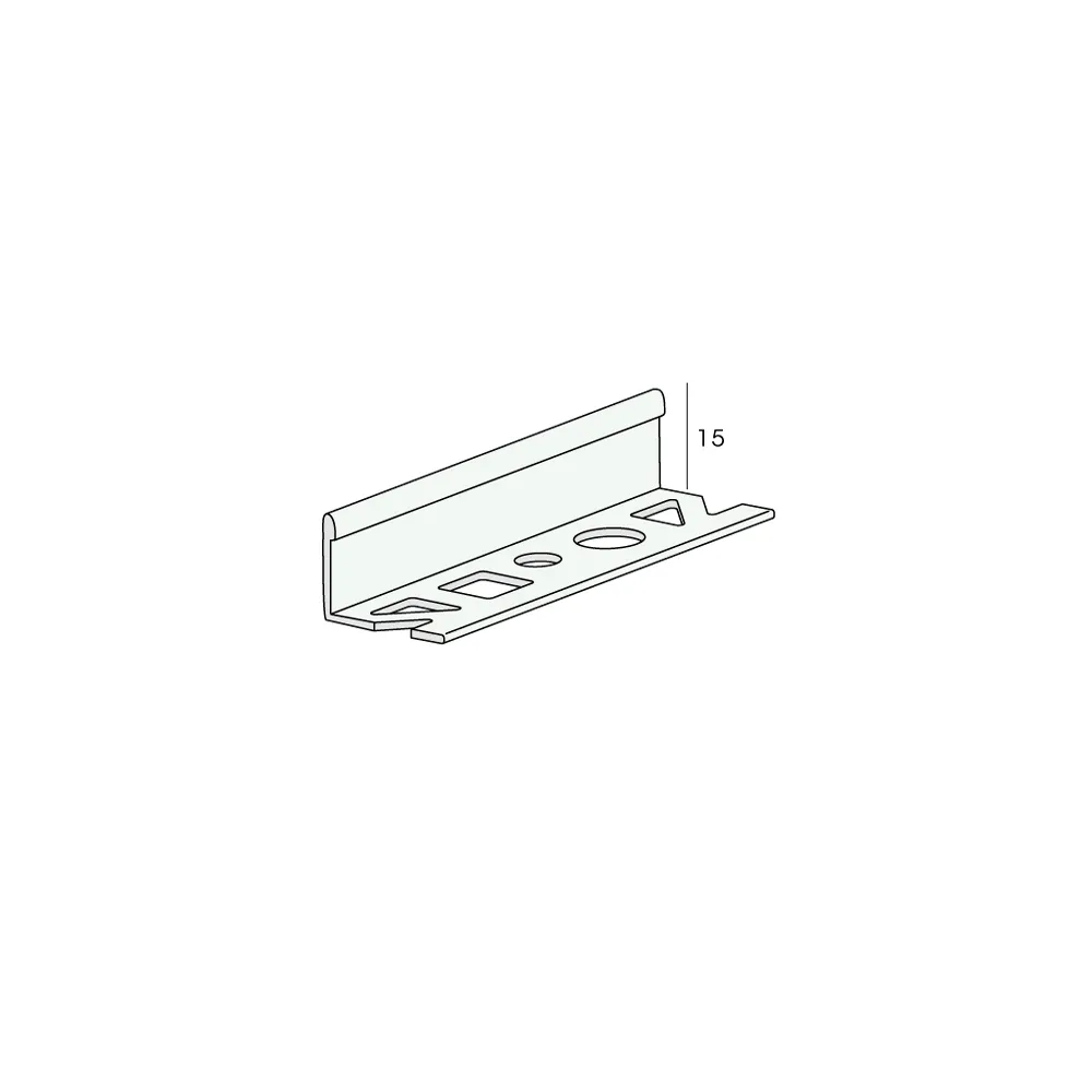 Tekening Profloor rvs tegelprofiel 15mm