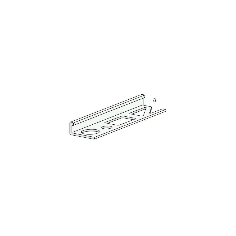 Tekening Profloor messing tegelprofiel 8mm