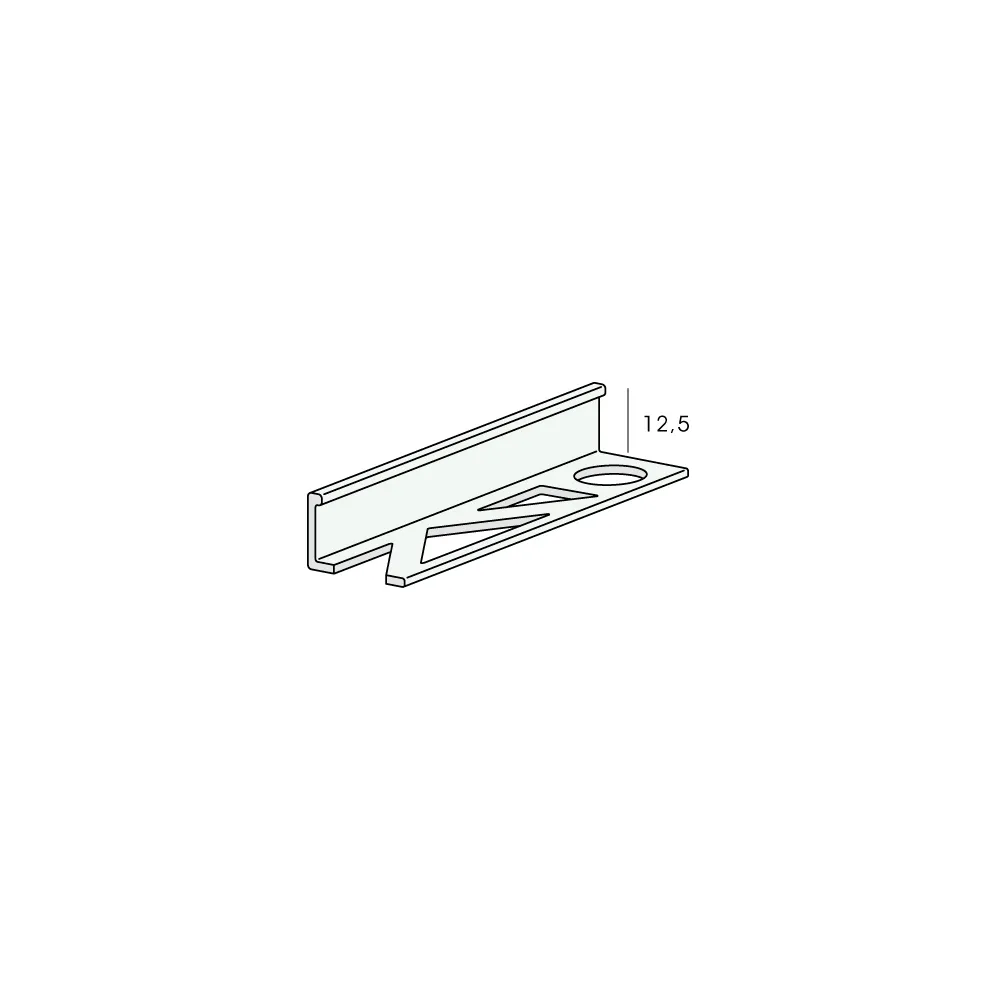 Tekening Profloor aluminium tegelprofiel 12,5mm