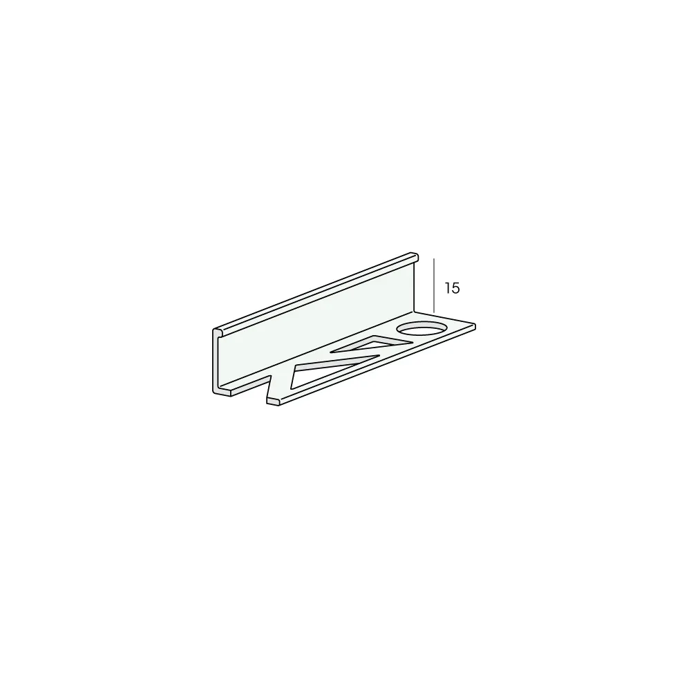Tekening Profloor aluminium tegelprofiel 15mm