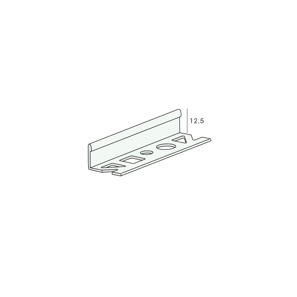 Tekening Profloor rvs tegelprofiel 12,5mm