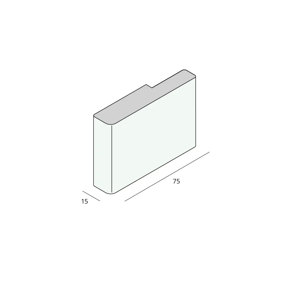 Tekening Prodec plint 75x15mm