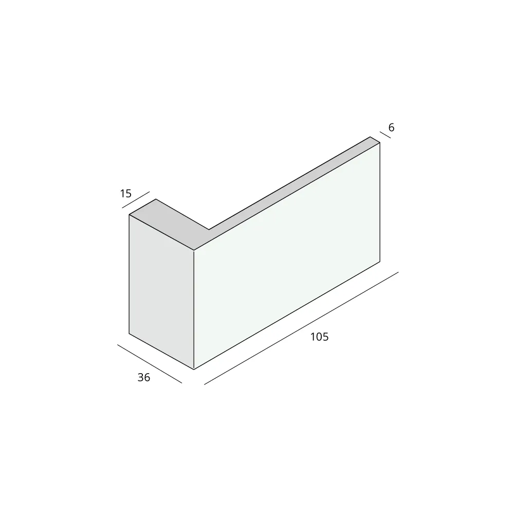 Tekening Prodec hoekpaneel 105x36mm