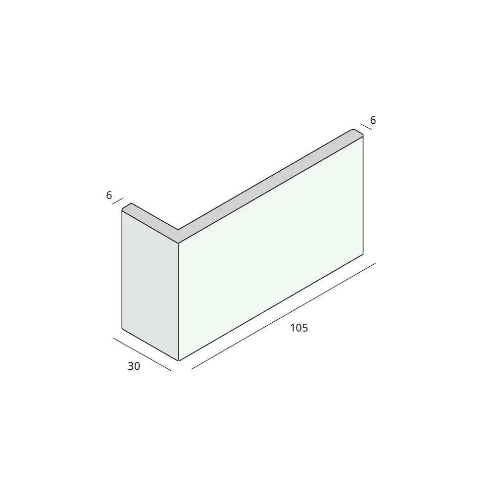 Tekening Prodec hoekpaneel 105x30mm