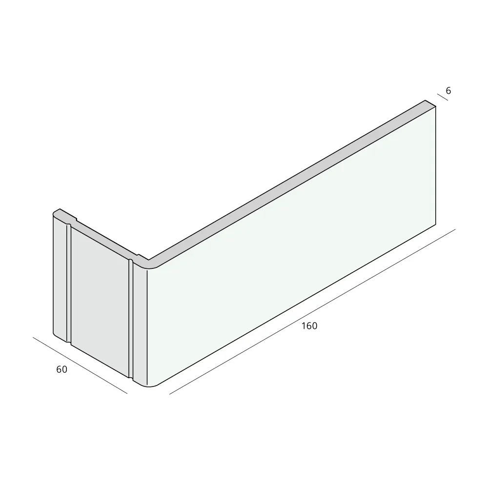 Tekening Prodec hoekpaneel 160x60mm