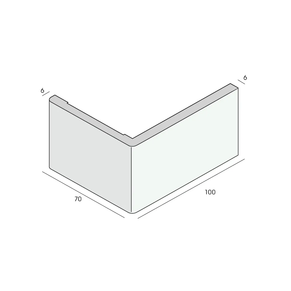 Tekening Prodec hoekpaneel 100x70mm