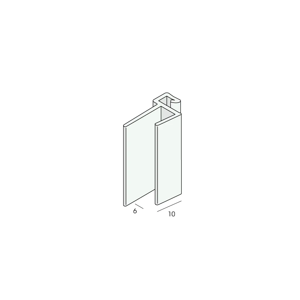 Tekening Prodec klik-aansluit profiel 6mm