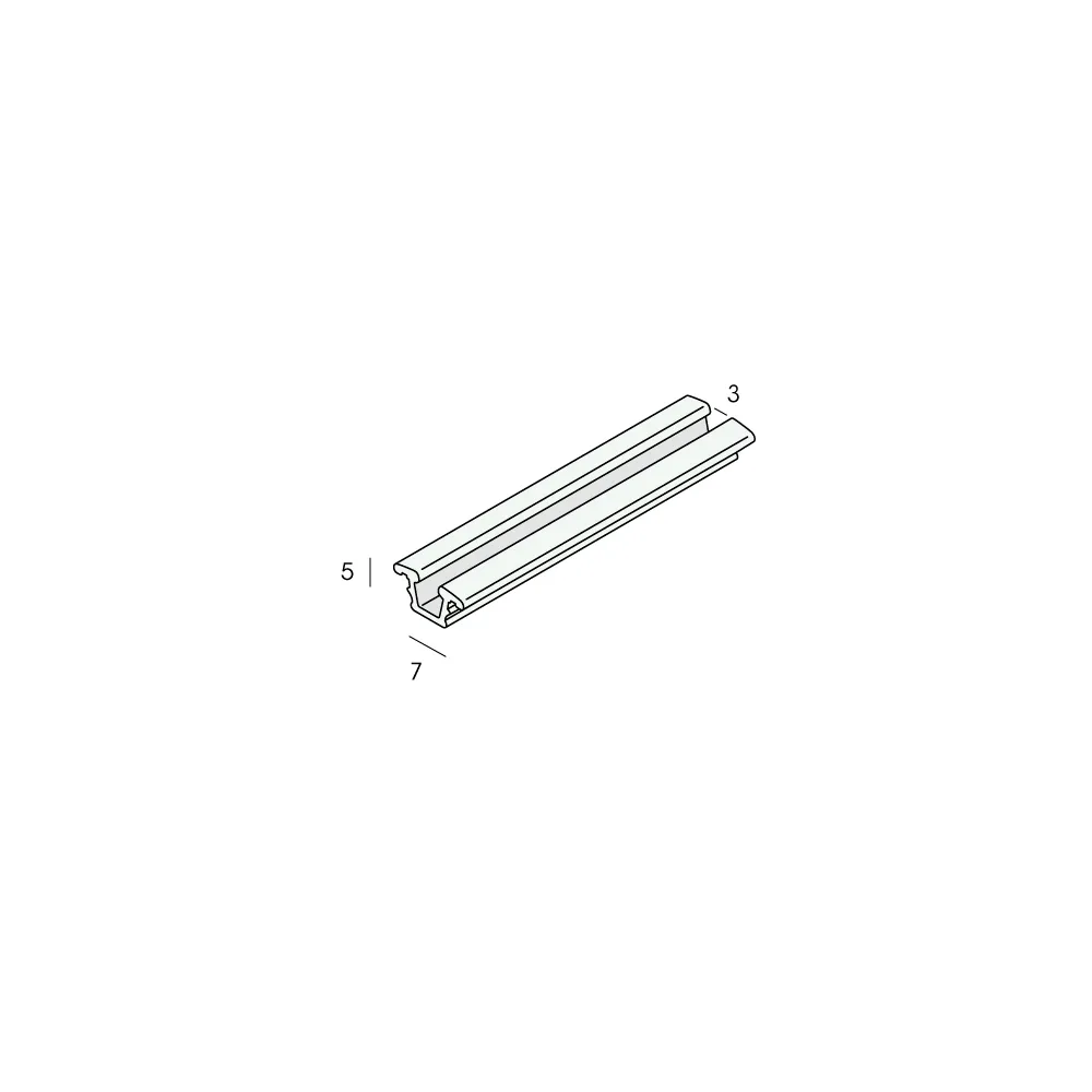 Tekening Rollerrail enkel infrees profiel