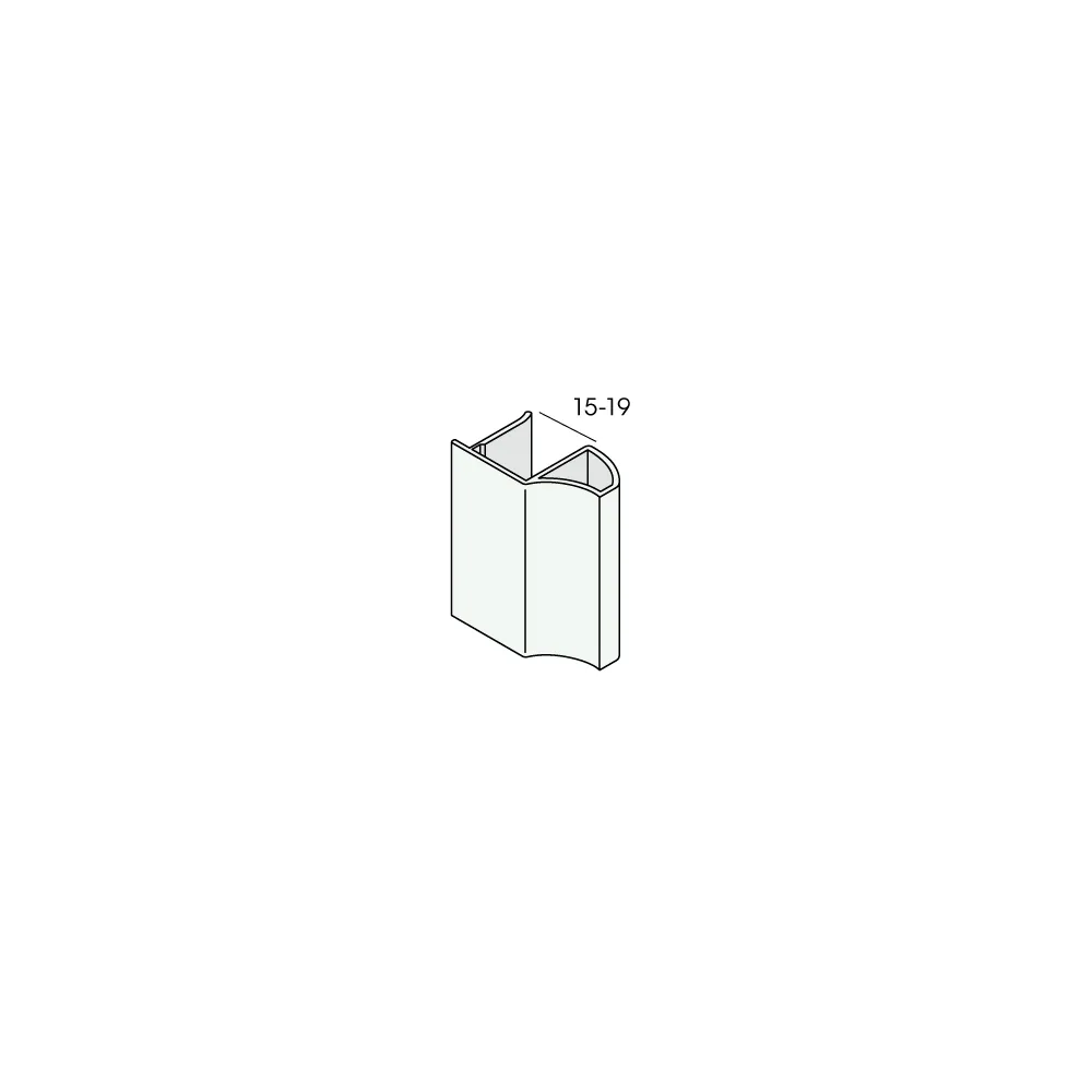 Tekening Schuifdeur greepprofiel v. 15/19mm plaat