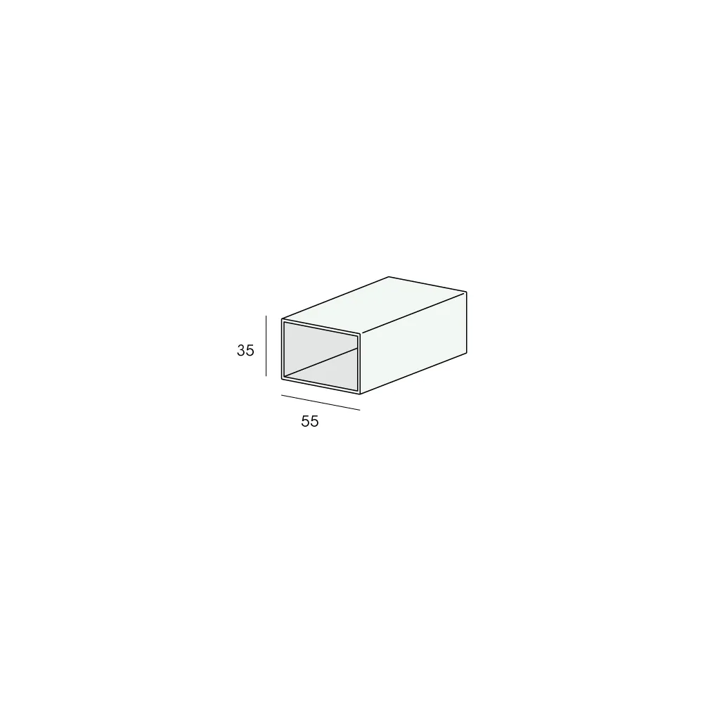 Tekening Kokerprofiel 55x35x2mm