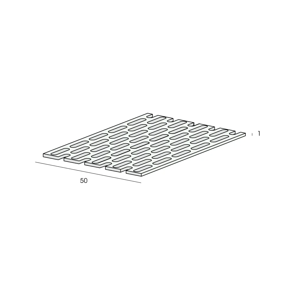 Tekening Platprofiel geperforeerd 50x1mm