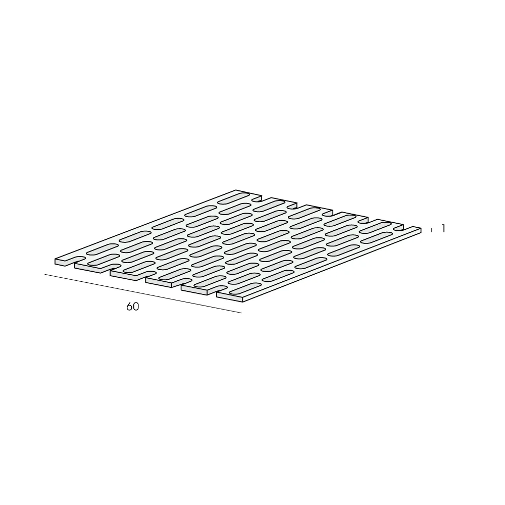 Tekening Platprofiel geperforeerd 60x1mm
