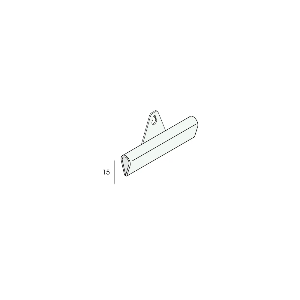 Tekening Ophangbeugel voor posterprofiel 15x5mm