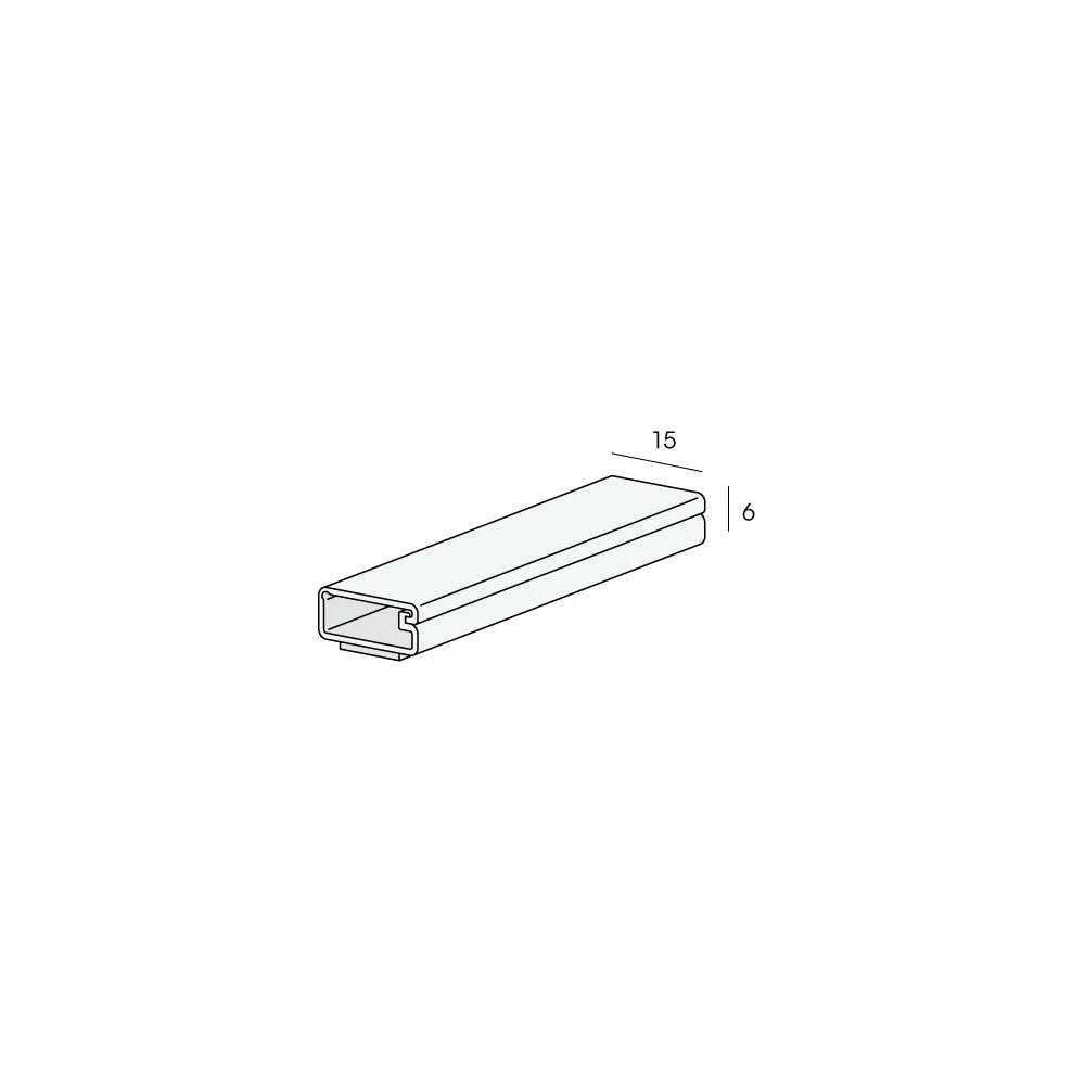 Tekening Leidingprofiel zelfklevend 15x6mm
