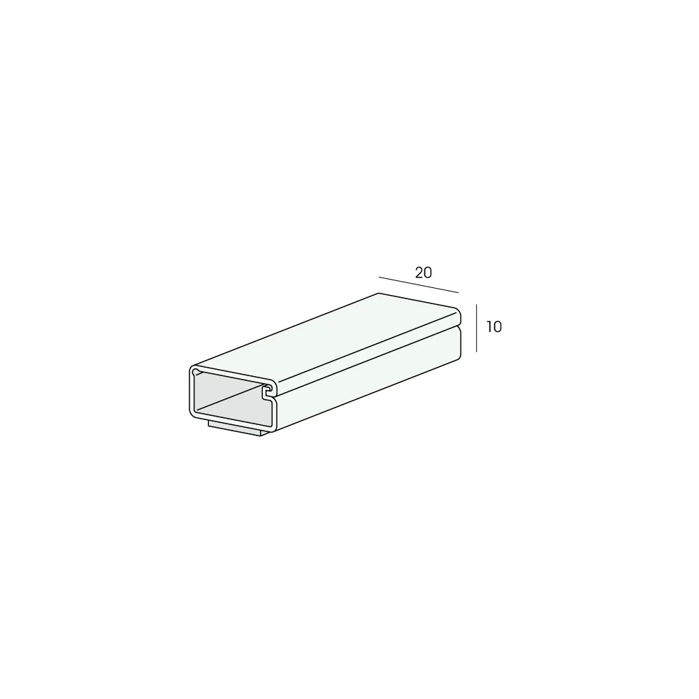 Tekening Leidingprofiel zelfklevend 20x10mm