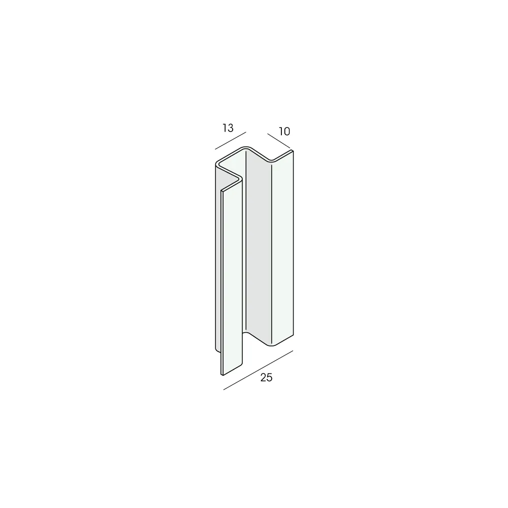 Tekening Omegaprofiel metaal 9,2mm
