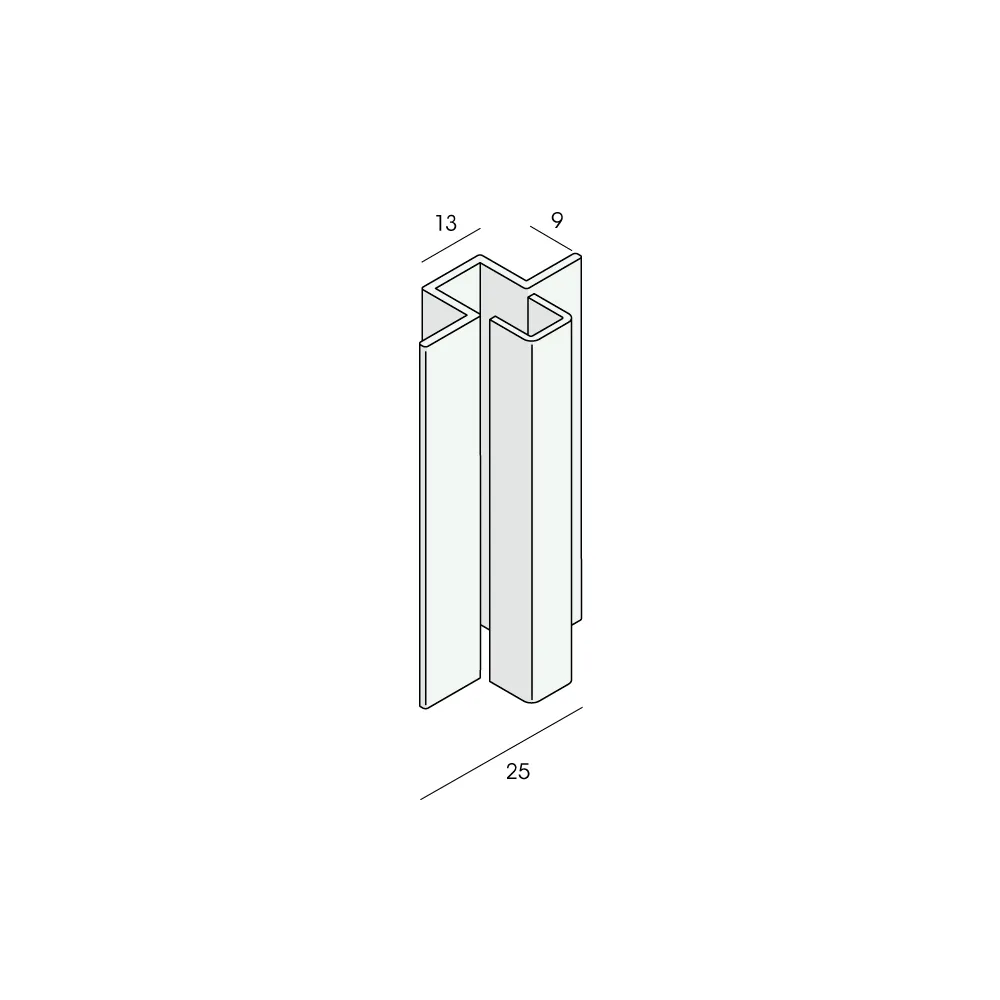 Tekening Omegaprofiel 2-delig 30x9mm