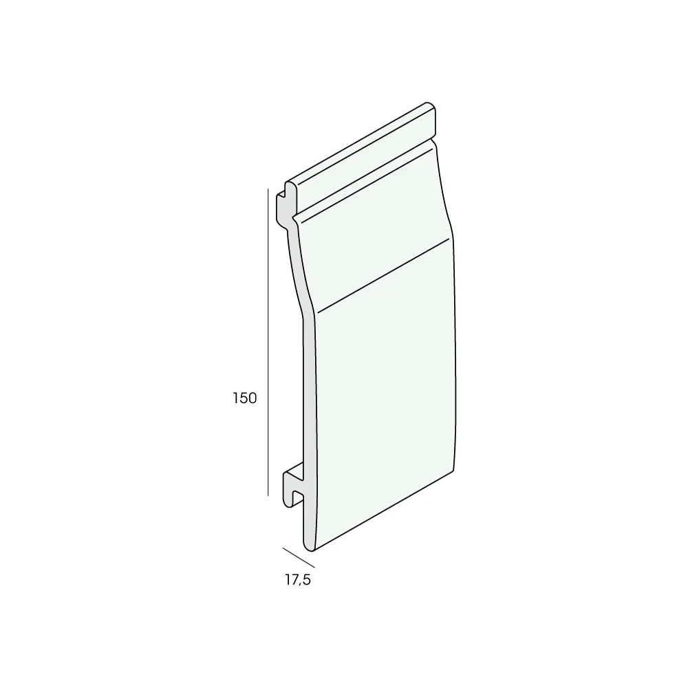 Tekening Rabatdeel hardschuim 150mm