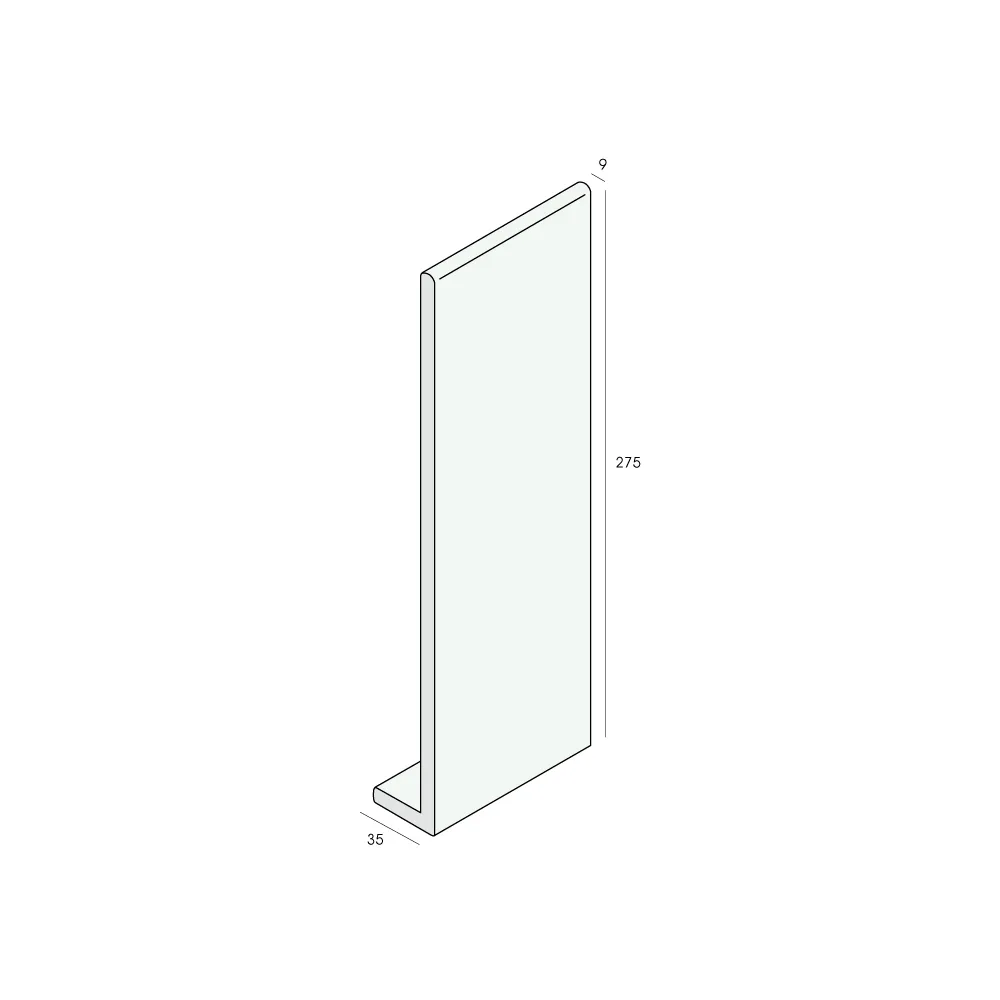 Tekening Hoekpaneel 275x35x9mm