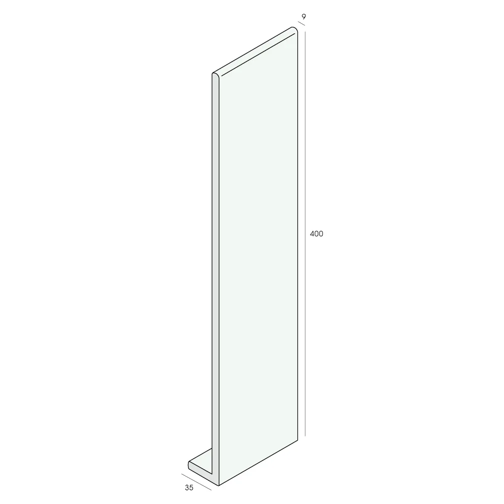 Tekening Hoekpaneel 400x35x9mm