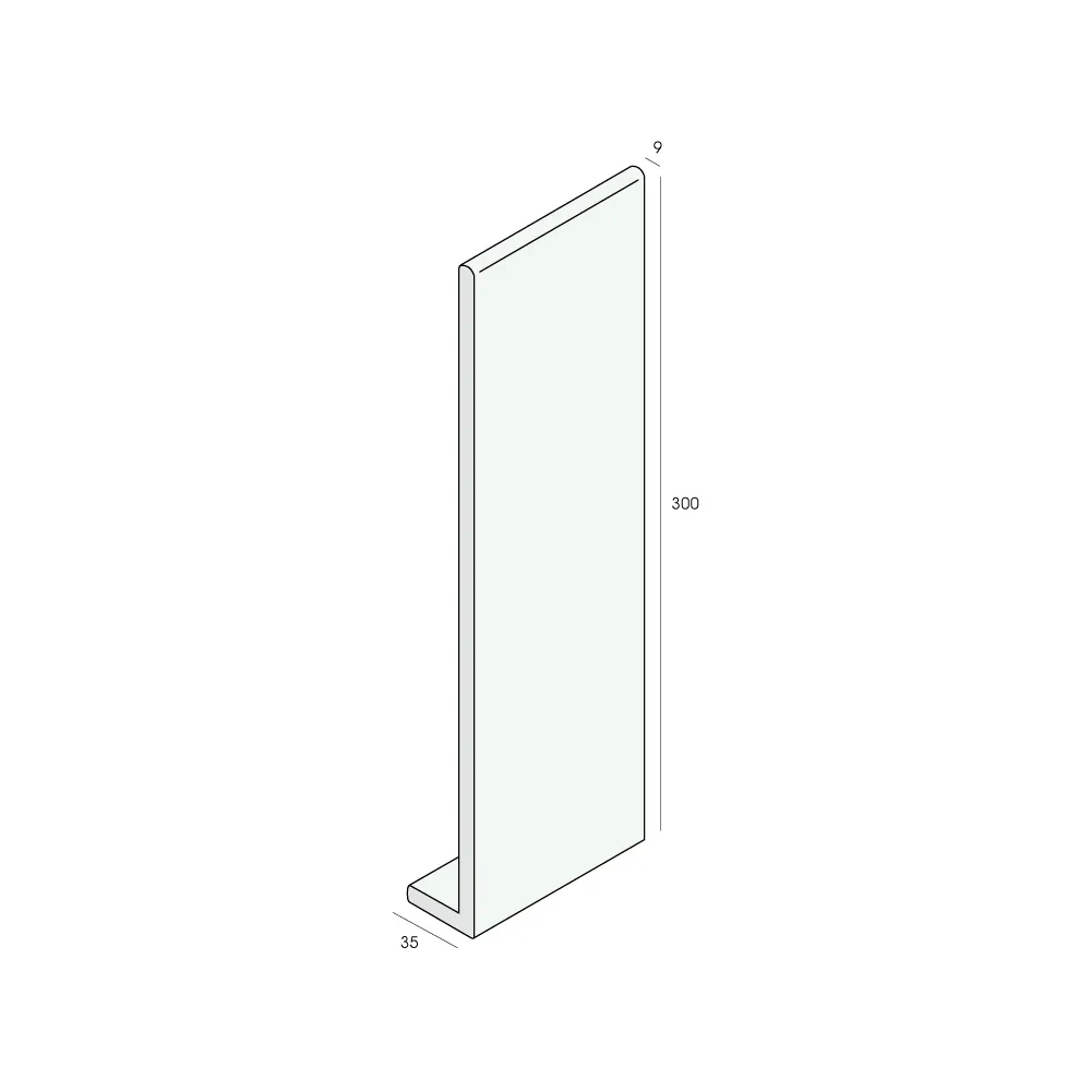 Tekening Hoekpaneel 300x35x9mm
