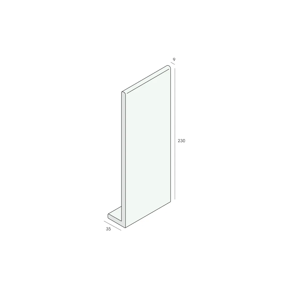 Tekening Hoekpaneel 230x35x9mm