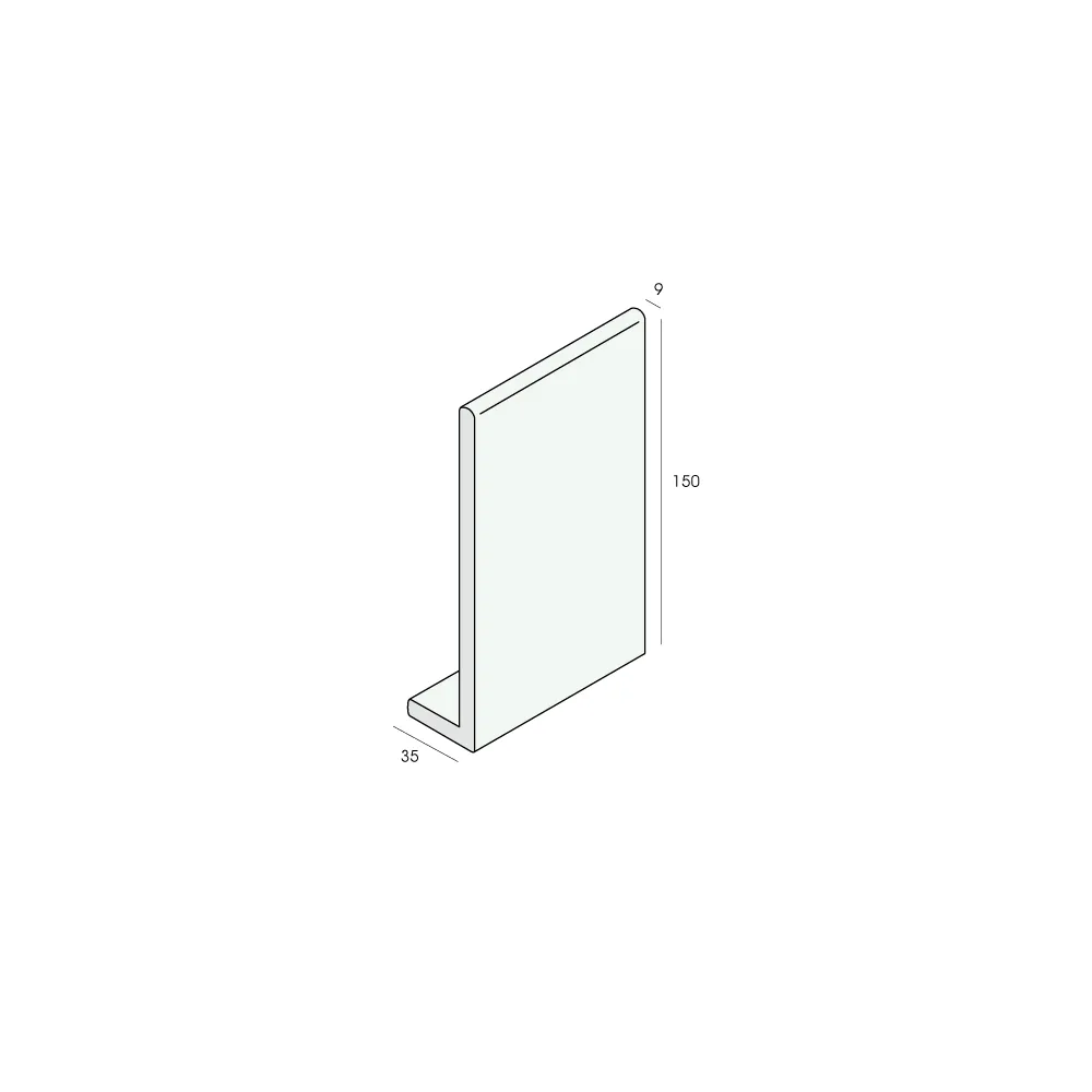 Tekening Hoekpaneel 150x35x9mm