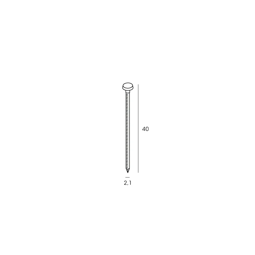 Tekening Polytopnagel 2,1x40mm 500 stuks