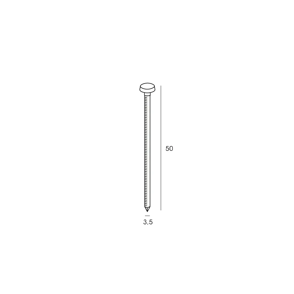 Tekening Polytopnagel 3,5x50mm 100 stuks