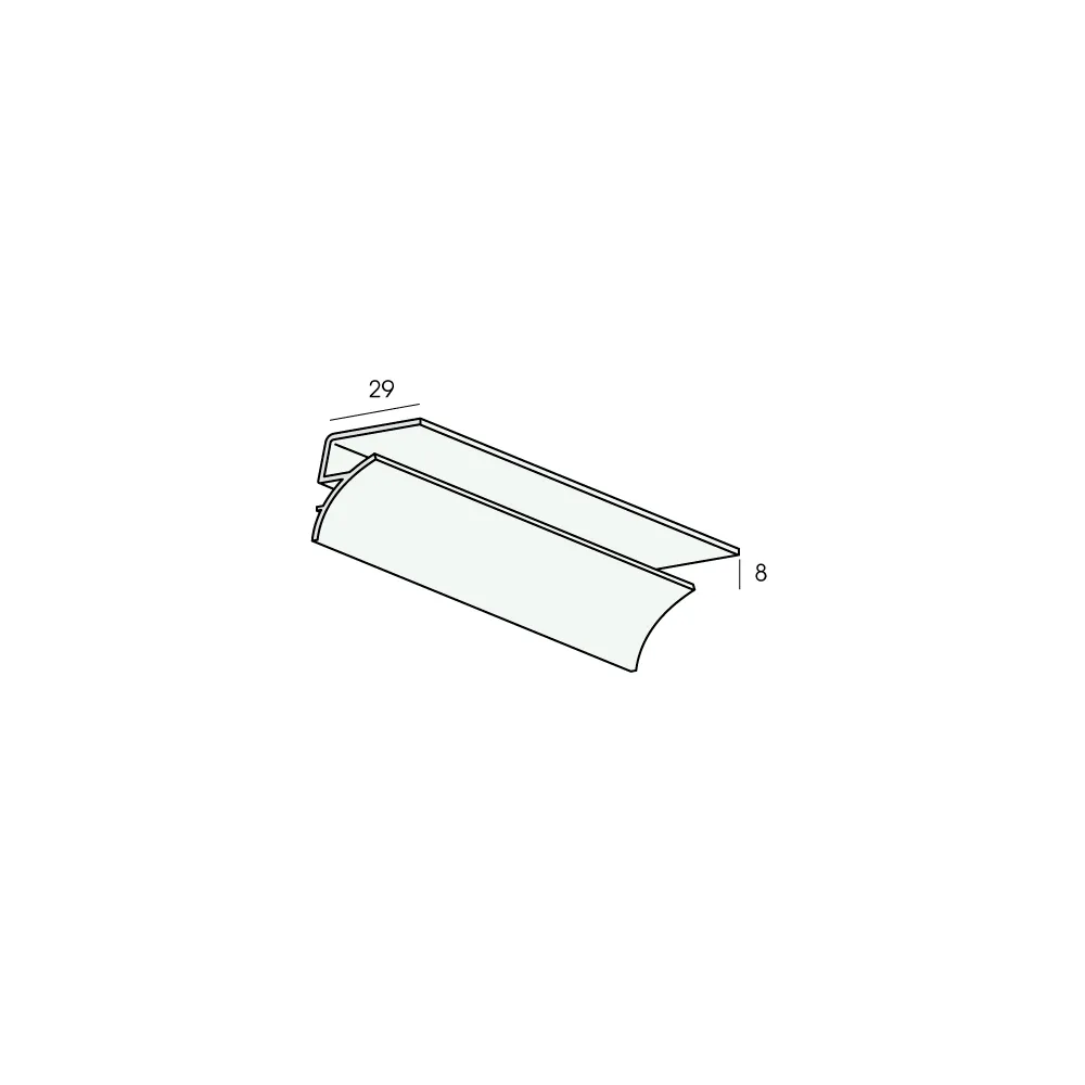 Tekening Foodcare afgerond binnenhoekprofiel 8mm