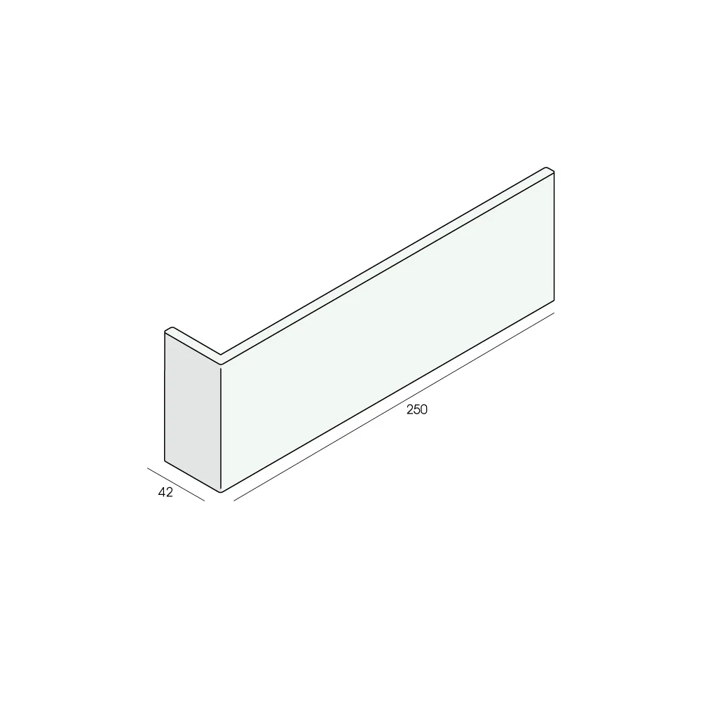 Tekening Hoekpaneel 250x42x7mm