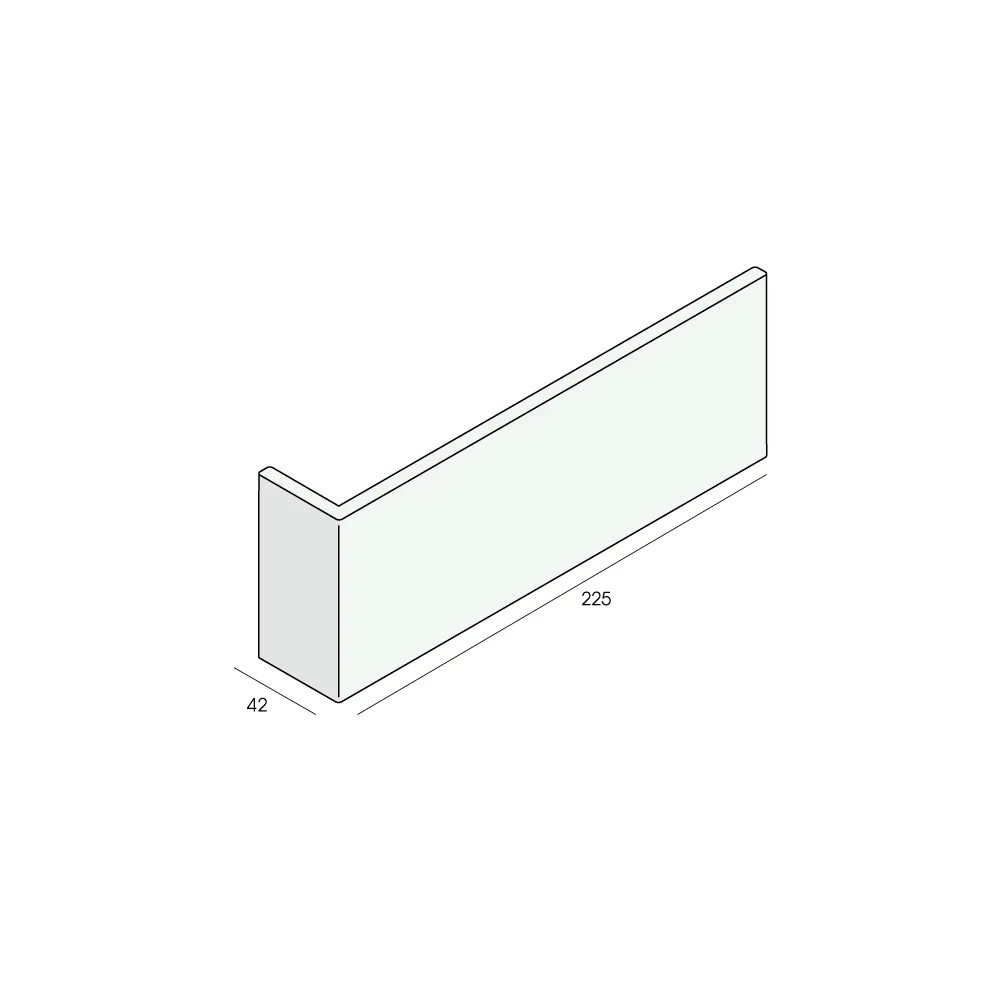 Tekening Hoekpaneel 225x42x7mm