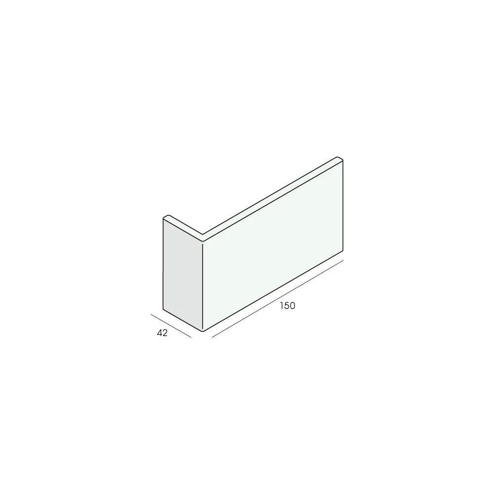 Tekening Hoekpaneel 150x42x7mm