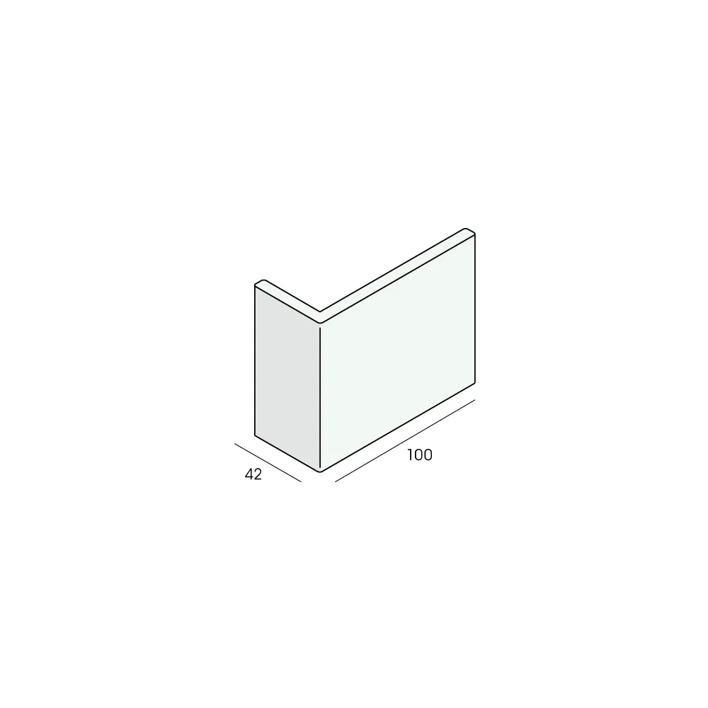 Tekening Hoekpaneel 100x42x7mm