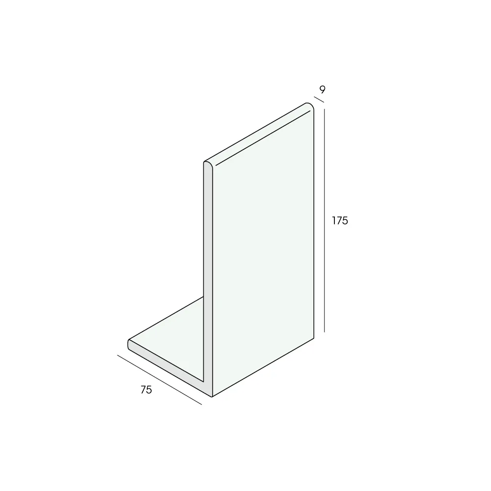 Tekening Hoekpaneel 175x75x9mm