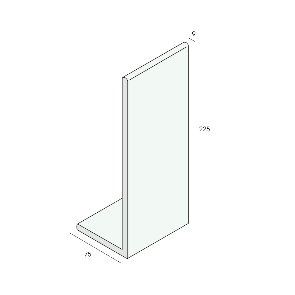 Tekening Hoekpaneel 225x75x9mm