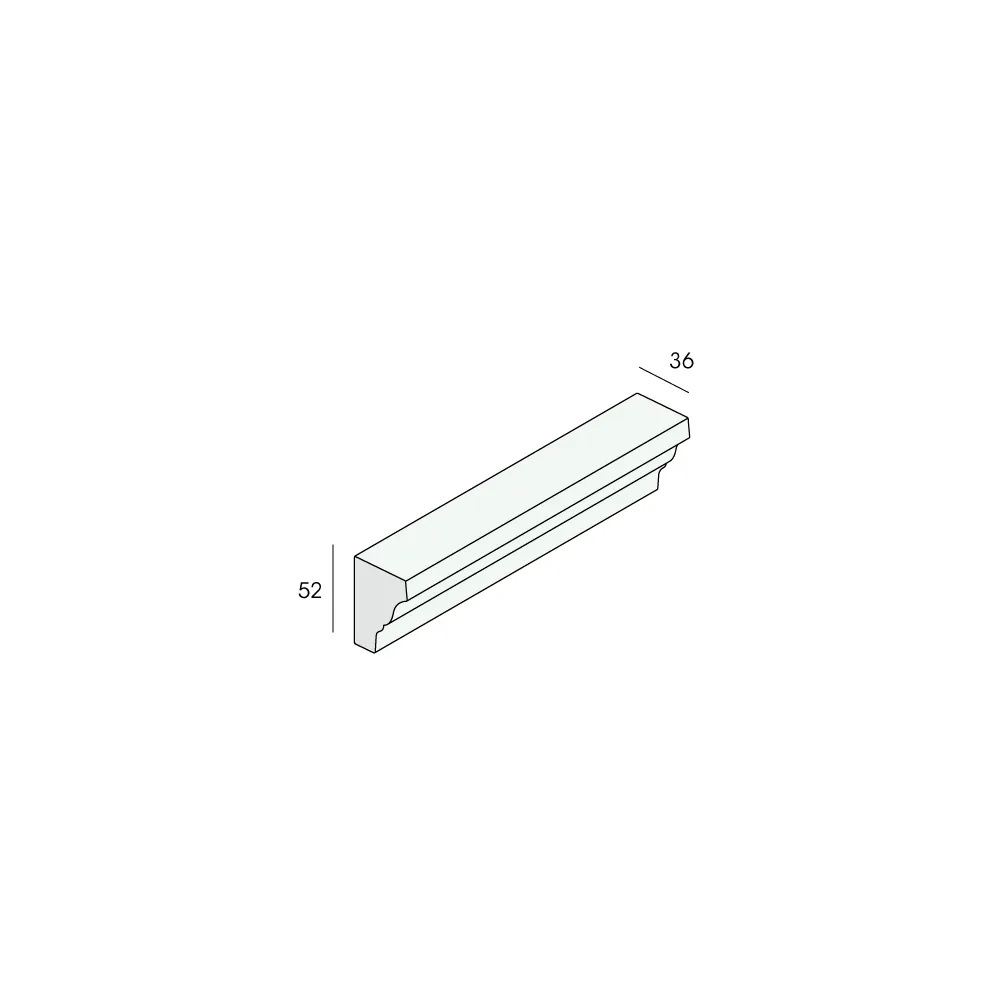 Tekening Unipanel sierlijst 36x52mm