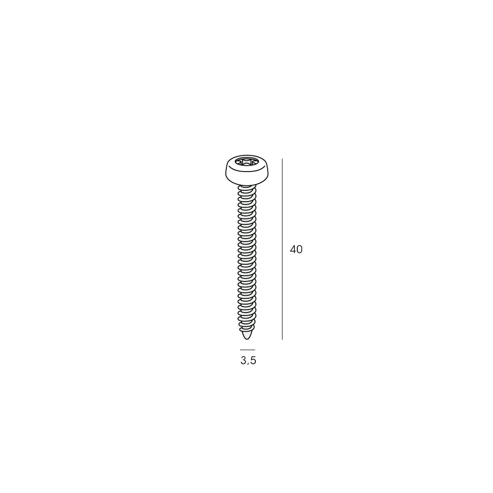 Tekening Polytopschroef 3,5x40mm 100 stuks