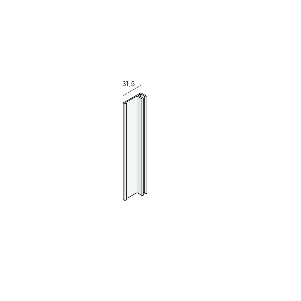 Tekening Basis aluminium eindprofiel
