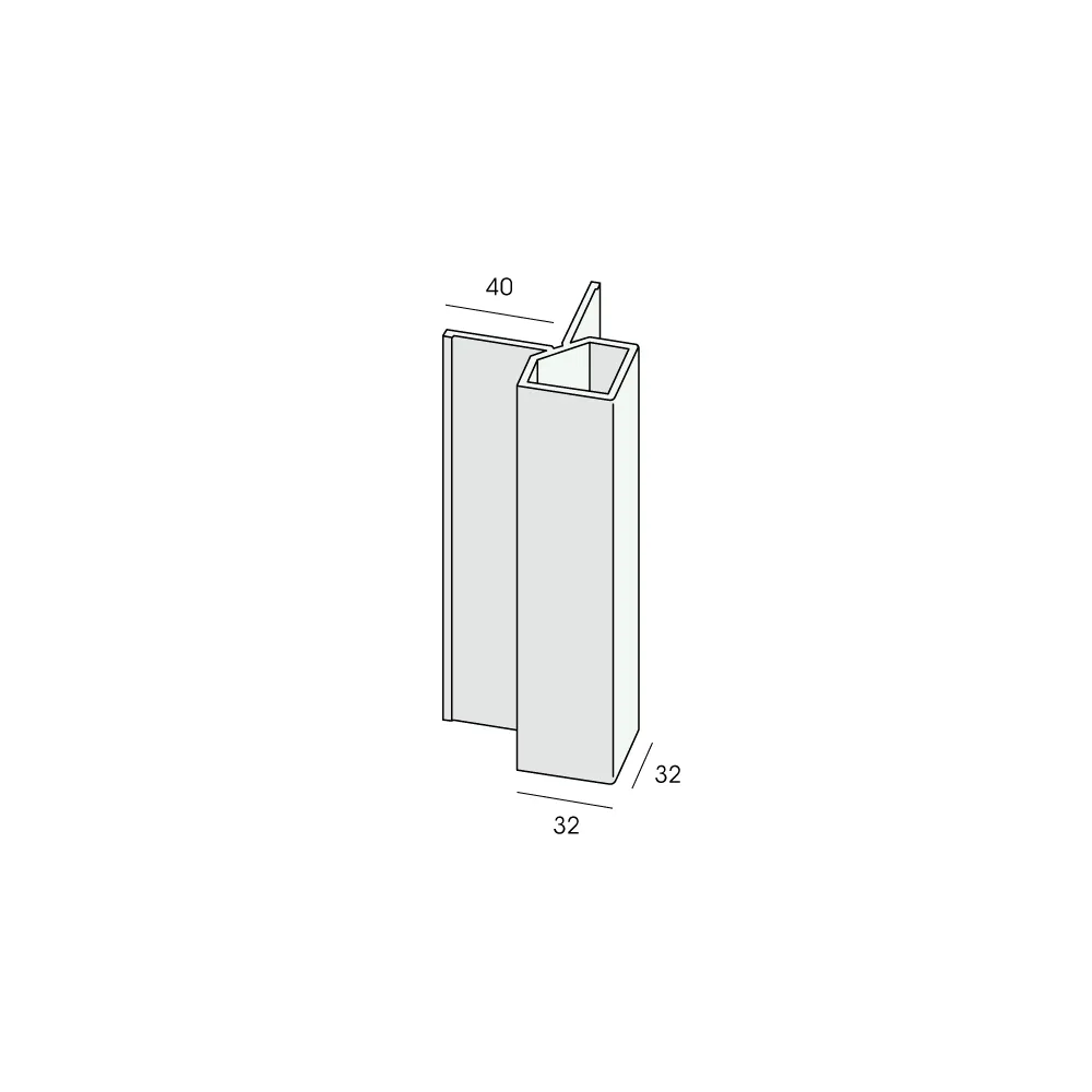 Tekening Keralit uitwendig hoekprofiel 32x32mm