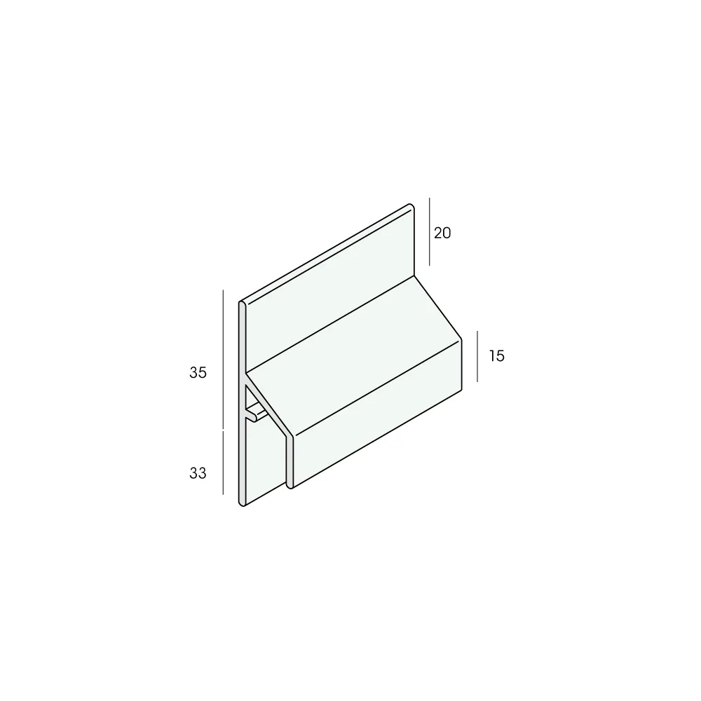 Tekening Trim/kraal aansluitpr.10mm Keralit dakr.