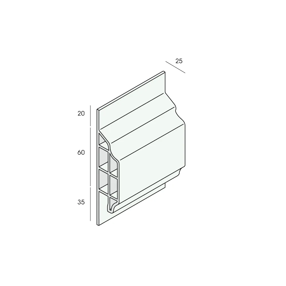 Tekening Trim/kraal sierlijst 10mm Keralit dakr.
