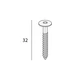 Tekening Torx schroef 32mm rvs V2A 100st