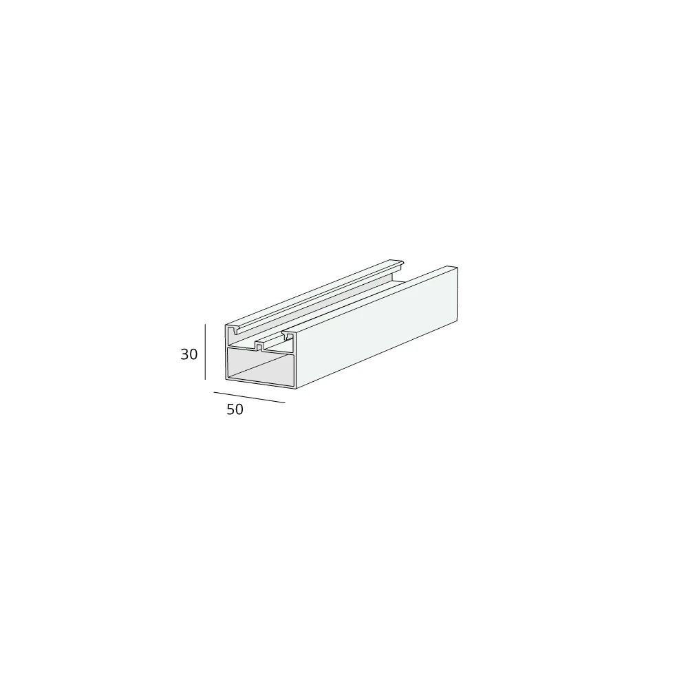 Tekening Montageprofiel 30x50mm Twinson terras