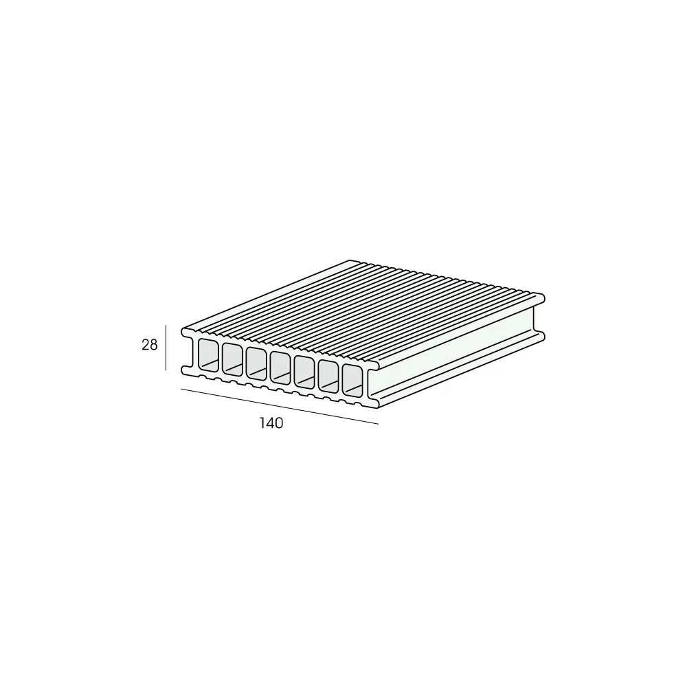 Tekening Twinson terrasplank 140x28mm