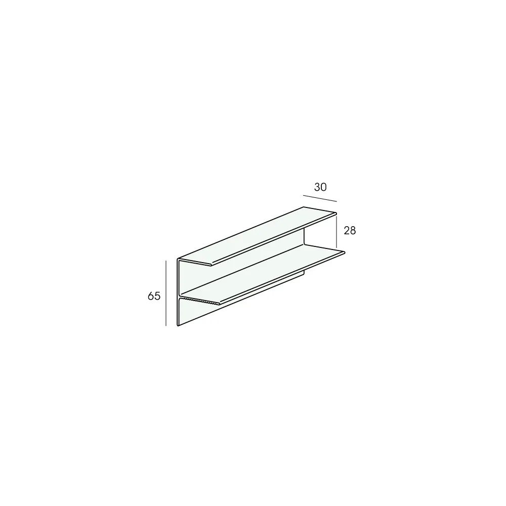Tekening Randafwerkingprofiel inw.28mm Twinson