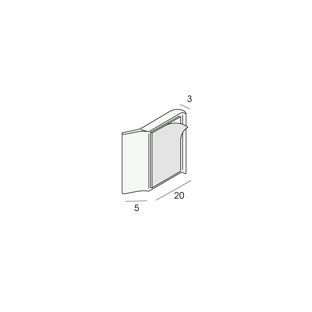 Tekening Aansluitprofiel 20x3mm zelfklevend