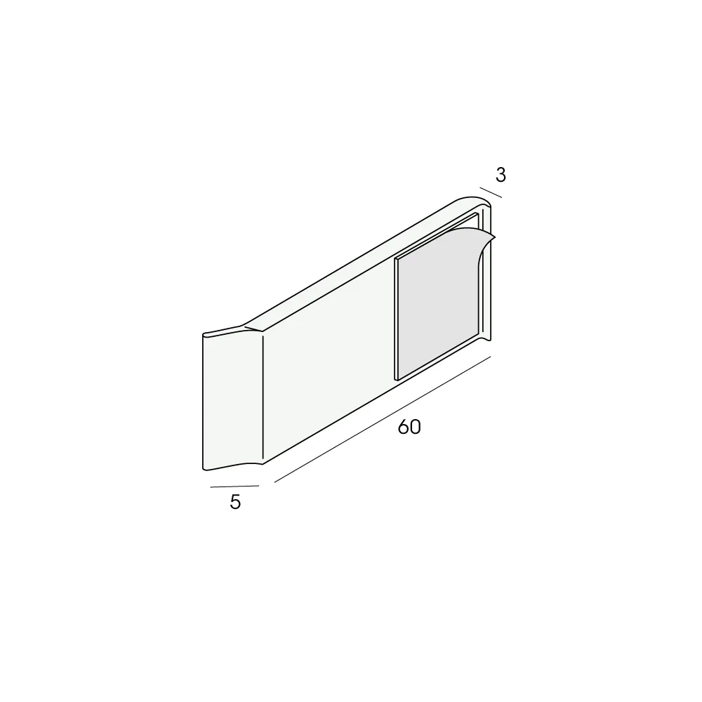 Tekening Aansluitprofiel 60x3mm zelfklevend