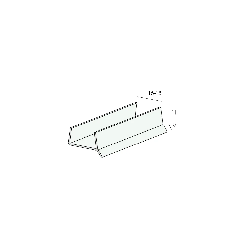 Tekening Afdichtingprofiel v. keukenplint 16/18mm