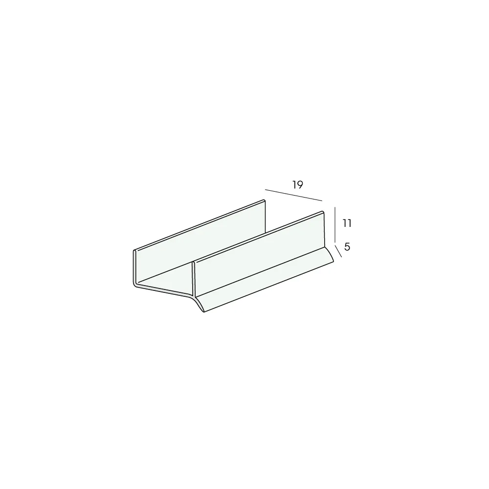 Tekening Afdichtingprofiel voor keukenplint 19mm